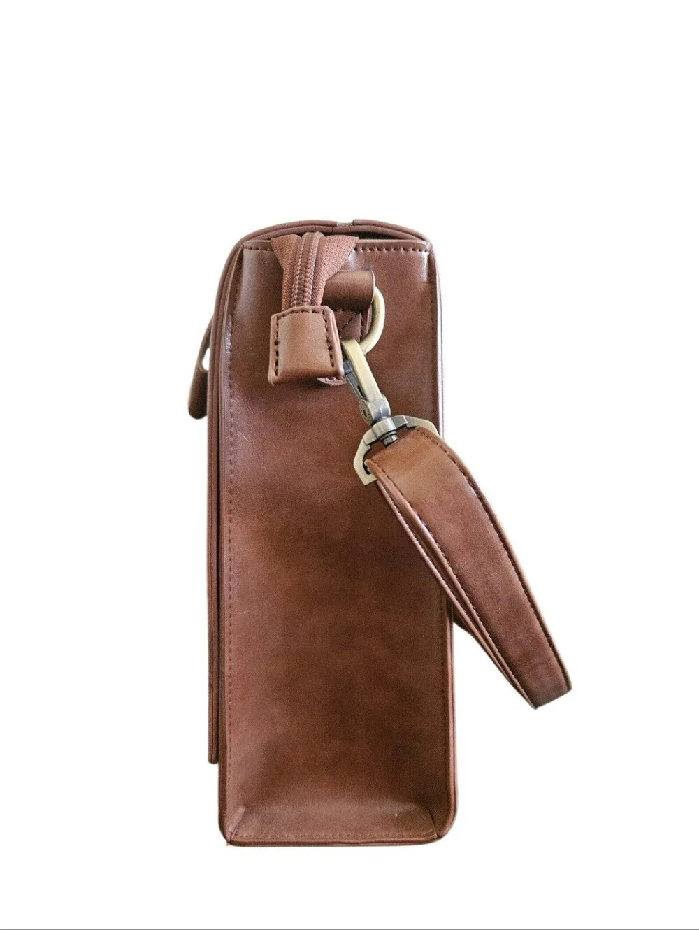 Ecosusi Brown Vegan Leather Bow Messenger/Laptop Bag